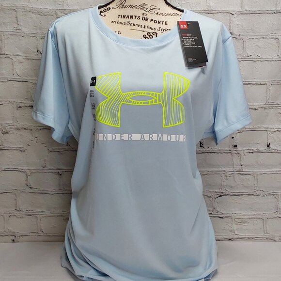 UNDER ARMOUR 'HEATGEAR' LOOSE FIT REFLECTIVE BACK GRAPHIC TEE - Picture 1 of 16